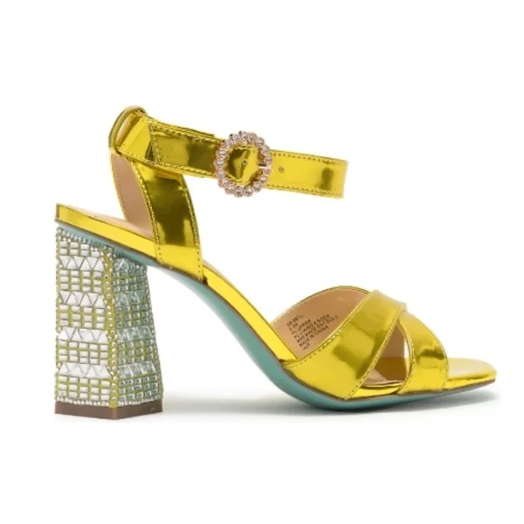 BETSEY JOHNSON Yellow Bell Sandal Size 7.5 - Picture 3 of 9